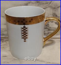 4 Vntg 1992 TIFFANY & Co. Frank Lloyd Wright Porcelain Gold Cup Art Deco Mug