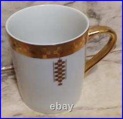 4 Vntg 1992 TIFFANY & Co. Frank Lloyd Wright Porcelain Gold Cup Art Deco Mug