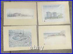 4 lot Collectible Frank Lloyd Wright VTG Lithographs Plates 95-98 52x38