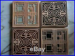 4x Frankoma Pottery Frank Lloyd Wright Mission Tiles Trivet