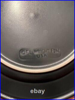 (6) Frank Lloyd Wright Foundation USA Whirling Arrow Dark Gray Dinner Plates