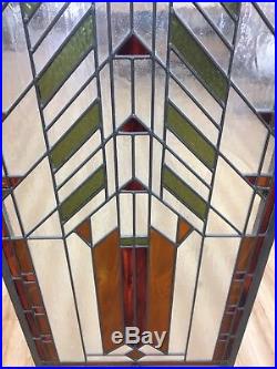 6 Stained Glass Window Panels Frank Lloyd Wright Style Prairie Mission