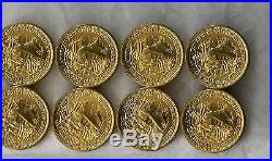 8 Gold 1982 American Arts Commemorative Frank Lloyd Wright 1/2 Ounce Each Medals