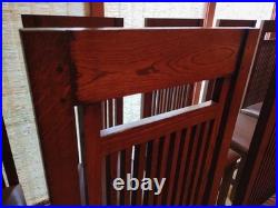 8 Large Frank Lloyd Wright Style Dining Chairs Solid Oak Prairie Craftsman
