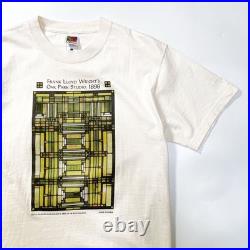 90s 00s 1999 Frank Lloyd Wright Print T-Shirt Tee Architecture Art Vintage USA O