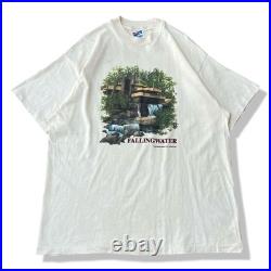90s Made in USA Hanes Beefy T Frank Lloyd Wright Modern Architecture Falling