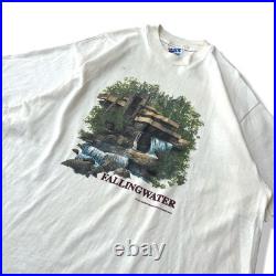 90s Made in USA Hanes Beefy T Frank Lloyd Wright Modern Architecture Falling