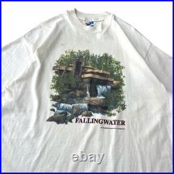 90s Made in USA Hanes Beefy T Frank Lloyd Wright Modern Architecture Falling