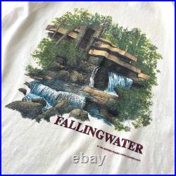90s Made in USA Hanes Beefy T Frank Lloyd Wright Modern Architecture Falling