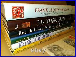 A LOT of 6 hardcover books with dust jacket on Frank Lloyd Wright's architecture