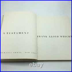 A TESTAMENT Frank Lloyd Wright 1957 First Edition Architecture Bramhall House