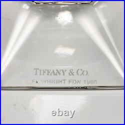 A pair of Tiffany & Co Frank Lloyd Wright Crystal Candlesticks 3.5 tall