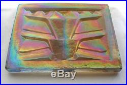 Amazing DECO Modernist IRIDESCENT BIG Glass TILE PAPERWEIGHT Frank Lloyd Wright