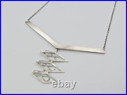 Andrea Panico FLLW Frank Lloyd Wright Sterling Silver Necklace & Earrings Set