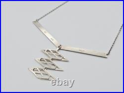 Andrea Panico FLLW Frank Lloyd Wright Sterling Silver Necklace & Earrings Set Andrea Panico FLLW Frank Lloyd Wright Sterling Silver Necklace & Earrings Set
