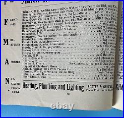 Antique 1903 Oak Park, IL Directory Frank Lloyd Wright, RW Sears, Hemingway