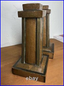 Antique Arts & Craft Mission Candle Holder Stick Frank Lloyd Wright Copper