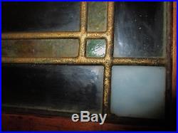 Antique Arts Crafts Stained Glass Cabinet Door Window Frank Lloyd Wright Era