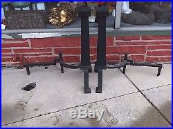 Antique Arts & Crafts mission Frank Lloyd Wright fireplace Andirons