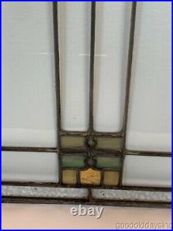 Antique Frank Lloyd Wright Prairie Style Stained Glass Window 24 x 24