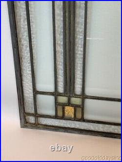 Antique Frank Lloyd Wright Prairie Style Stained Glass Window 24 x 24