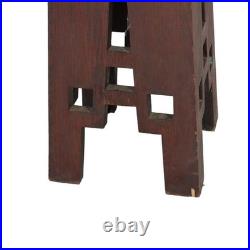 Antique Frank Lloyd Wright School Arts & Crafts Oak Cut Out Plant Stand C1910