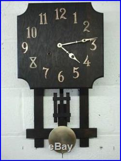 Antique Frank Lloyd Wright style arts crafts prairie mission wall clock