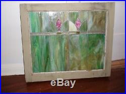 Antique Frank Lloyd Wright style vintage leaded stained glass window