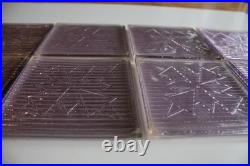 Antique LOT (8) Frank Lloyd Wright LUXFER PRISM GLASS TILES, rare 4X4 SNOWFLAKE Antique LOT (8) Frank Lloyd Wright LUXFER PRISM GLASS TILES, rare 4X4 SNOWFLAKE