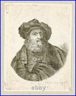 Antique Master Print-PORTRAIT-BEARDED-MAN-Wright-Rembrandt-1765