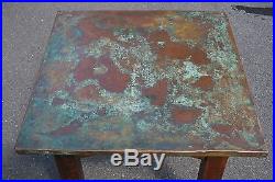 Antique Mission Oak Copper Top Table Arts & Crafts Stickley Frank Lloyd Wright