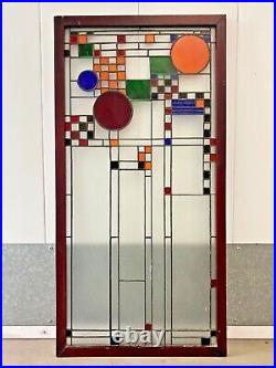 Antique Vintage Arts & Crafts Frank Lloyd Wright Stained Glass Window WOW