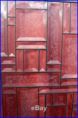 Art Deco Design Beveled Leaded Glass Pine Door 36 X 80 FRANK LLOYD WRIGHT