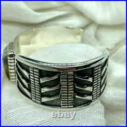 Art Deco Sterling Silver Turquoise Frank LLoyd Wright Inspired Cuff Bracelet