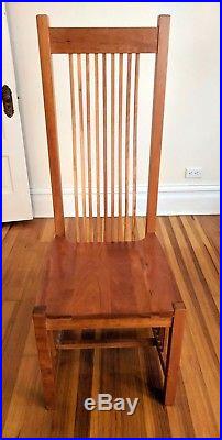 Arts & Crafts Frank Lloyd Wright Solid Cherry Prairie Style Side or Dining Chair