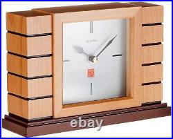 B1659 Usonian II Frank Lloyd Wright Mantel Clock, Natural Finish with Walnut