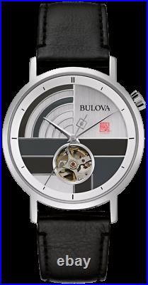BRAND NEW Bulova Mens Frank Lloyd Wright Multi-color Dial Leather Watch 96A248