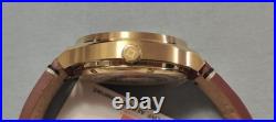 BULOVA 40mm MEN'S PERFORATED PANELS FRANK LLOYD WRIGHT BURGUNDY LEATHER 97A192