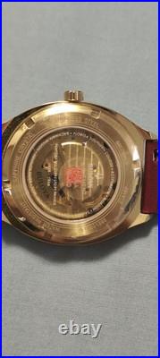 BULOVA 40mm MEN'S PERFORATED PANELS FRANK LLOYD WRIGHT BURGUNDY LEATHER 97A192