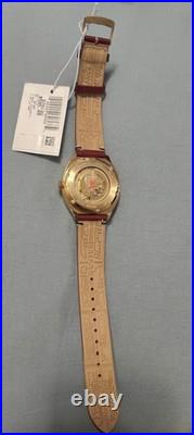 BULOVA 40mm MEN'S PERFORATED PANELS FRANK LLOYD WRIGHT BURGUNDY LEATHER 97A192