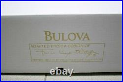 BULOVA C3320 Gilmore Frank Lloyd Wright Collection Wall Clock NIB