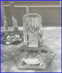 Beautiful Set Of 3 Frank Lloyd Wright Tiffany & Co Signed Crystal Candlesticks