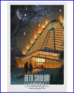 Beth Sholom Synagogue Frank Lloyd Wright GID VARIANT by Juan Ramos Print MINT