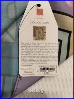 Blue Frank Lloyd Wright Scarf Long Large Size 75x29in Silk Mix