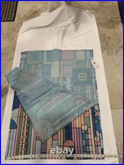 Blue Frank Lloyd Wright Scarf Long Large Size 75x29in Silk Mix