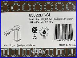 Brizo 65022LF-SL Frank Lloyd Wright 1.2 GPM Bathroom Faucet With Side Spout