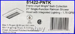 Brizo Frank Lloyd Wright 81422-PNTK Showerhead, Polished Nickel / Teak Wood NEW