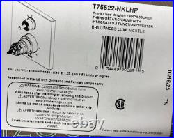 Brizo Frank Lloyd Wright T75522-NKLHP Thermostatic Valve Trim, Luxe Nickel NEW
