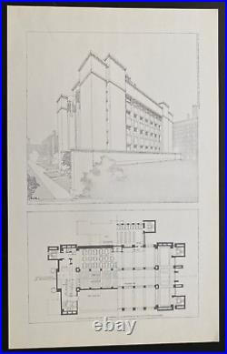 Building Plans & Designs Of Frank Lloyd Wright Wasmuth Plate 40 Larkin Building