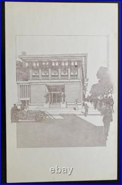 Building Plans & Designs Of Frank Lloyd Wright Wasmuth Plate 93 City Ntl Bank